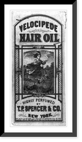 Velocipede hair oil - highly perfumed by T.P. Spencer & Co., New York Classic, Vintage Print