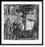 Tatoo, shave, haircut, Antique Poster