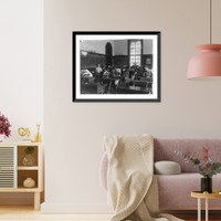 Historic Framed Print, [Washington, D.C. public schools - Normal School girls doing relaxing exercise],  17-7/8" x 21-7/8"