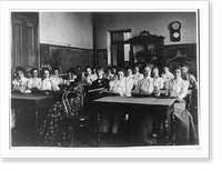 Historic Framed Print, [Washington, D.C. public schools - Normal School class examining flowers],  17-7/8" x 21-7/8"