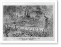 Historic Framed Print, [The burning of Moscow, September 14, 1812; the retreat of Napoleon],  17-7/8" x 21-7/8"