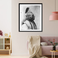 Historic Framed Print, [Fast Thunder, bust, right profile],  17-7/8" x 21-7/8"