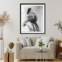 Historic Framed Print, [Fast Thunder, bust, right profile],  17-7/8" x 21-7/8"