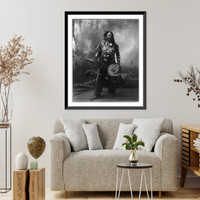 Historic Framed Print, [Last Horse, full length portrait, facing right],  17-7/8" x 21-7/8"