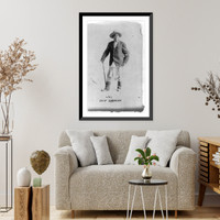 Historic Framed Print, [Apache Chief Geronimo, 1829-1909, full-length portrait, standing with cane],  17-7/8" x 21-7/8"