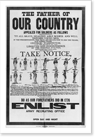 Historic Framed Print, The father of our country appealed for soldiers as follows [...] Do as our forefathers did in 1776. Enlist. Army recruiting office open day and night.,  17-7/8" x 21-7/8"
