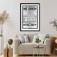 Historic Framed Print, The father of our country appealed for soldiers as follows [...] Do as our forefathers did in 1776. Enlist. Army recruiting office open day and night.,  17-7/8" x 21-7/8"