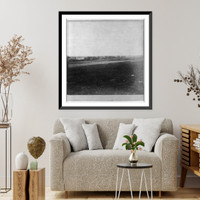 Historic Framed Print, Construction train west of Fort Hayes, Kansas.,  17-7/8" x 21-7/8"