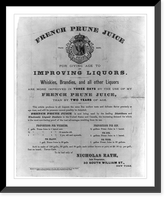 French Prune Juice - For giving age to and improving liquors - 2 Classic, Historic Reproduction