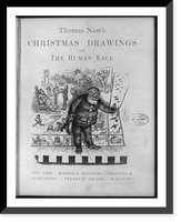 Illus. title page - Santa Claus about to raise curtain on stage, Antique Wall Art