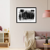 Historic Framed Print, Senate Tea Pot Dome Investigating Comm. poses for group of movie cameramen,  17-7/8" x 21-7/8"