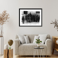 Historic Framed Print, Senate Tea Pot Dome Investigating Comm. poses for group of movie cameramen,  17-7/8" x 21-7/8"