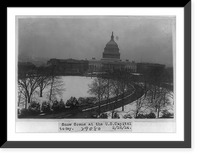 Historic Framed Print, U.S. Capitol - east front and grounds in snow,  17-7/8" x 21-7/8"