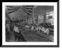 Women seated at table, inspecting 45 automatic pistol parts, at Colt's Patent Fire Arms Plant, Hartford, Connecticut, Antique Wall Art