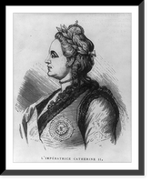 Historic Framed Print, [Catharine II, Empress of Russia, 1729-1796, head and shoulders, left profile],  17-7/8" x 21-7/8"