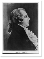 James Craik, 1730-1814, head and shoulders portrait, right profile, Historic Print