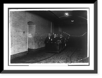 Historic Framed Print, [Men on subway car of the U.S. Capitol],  17-7/8" x 21-7/8"