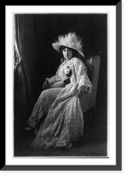 Evalyn (Walsh) McLean, 1886-1947, full-length portrait, seated in a chair, wearing long dress and feathered hat Classic, Historic Reproduction