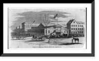 Opening of the Metropolitan Mechanics' Fair, Washington City, with crowd outside building, Vintage Print