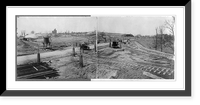 Road and railroad construction on Mass. Ave., Washington, D.C., looking west from the Naval Observatory Circle, March 24, 1911, Antique Print