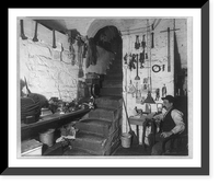 D.C. Washington. Capitol. Interior. Maintenance Section. Capitol rigger's room - man seated, holding rope, Antique Wall Art