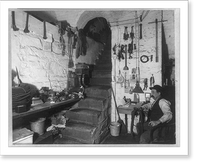 D.C. Washington. Capitol. Interior. Maintenance Section. Capitol rigger's room - man seated, holding rope, Antique Wall Art