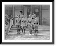 Front row: Gen. McRae, Gen. John J. Pershing, Gen. Dwight E. Aultman, Col. Traub. Back row: Col. Rhodes, Col. George C. Marshall - at Camp Knox, Ky., 1923, Historic Reproduction