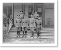 Front row: Gen. McRae, Gen. John J. Pershing, Gen. Dwight E. Aultman, Col. Traub. Back row: Col. Rhodes, Col. George C. Marshall - at Camp Knox, Ky., 1923, Historic Reproduction