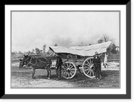 Sand Hill Supply Company, a covered wagon with a butchered hog swinging from back end, Southern Pines, N.C, Vintage Wall Art