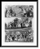 Historic Framed Print, [Fig. 1 Chinese puppet-show; fig. 2 Chinese mandarin visiting; fig. 3 Chinese quack],  17-7/8" x 21-7/8"