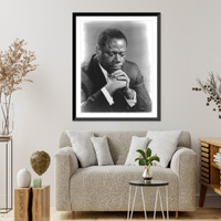 Historic Framed Print, [William Warfield, bust, hands under chin, facing right],  17-7/8" x 21-7/8"