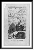 Historic Framed Print, [Frontis., John Bunyan, head and shoulders, sleeping - in background is his dream of the Pilgrim's Progress"]",  17-7/8" x 21-7/8"