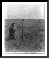 Historic Framed Print, Custer's battlefield. Lettering the head-boards,  17-7/8" x 21-7/8"