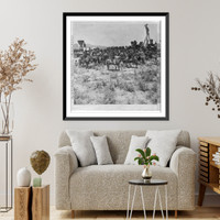 Historic Framed Print, The last rail - the invocation. Fixing the wire, May 10th, 1869,  17-7/8" x 21-7/8"
