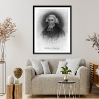 Historic Framed Print, Ezra Stiles.D.C. Hinman, sc.,  17-7/8" x 21-7/8"