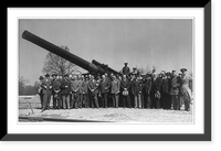 Group of 20 senators and others in front of a long-range artillery piece, Antique Poster