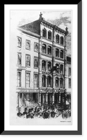 Detail of photocopy of wood engraving showing Brady's Gallery, New York City, Antique Print