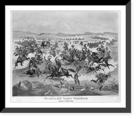 Historic Framed Print, Custer's last charge,  17-7/8" x 21-7/8"