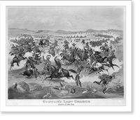 Historic Framed Print, Custer's last charge,  17-7/8" x 21-7/8"