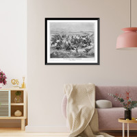 Historic Framed Print, Custer's last charge,  17-7/8" x 21-7/8"