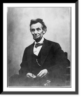 Abraham Lincoln, three-quarter length portrait, seated and holding his spectacles and pencil (retouched to stand out), Antique Wall Art