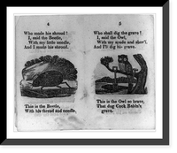 Illustrated pages from various early editions of the story of the death and funeral of Cock Robin", reproduced by the LCQJ, April 1973" - 27, Antique Print