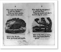 Illustrated pages from various early editions of the story of the death and funeral of Cock Robin", reproduced by the LCQJ, April 1973" - 27, Antique Print
