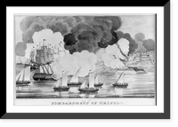 Historic Framed Print, Bombardment of Tripoli,  17-7/8" x 21-7/8"