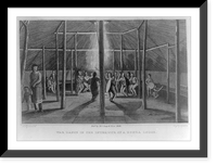 Historic Framed Print, War dance in the interiour of a Konza lodge.S. Seymour, del. ; Engd. by C.G. Childs.,  17-7/8" x 21-7/8"