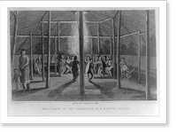 Historic Framed Print, War dance in the interiour of a Konza lodge.S. Seymour, del. ; Engd. by C.G. Childs.,  17-7/8" x 21-7/8"