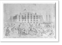 Libby again. Rebel soldiers waiting for accommodations in that Hotel, Vintage Wall Art