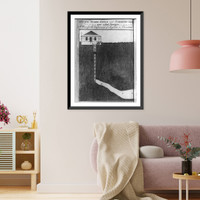 Historic Framed Print, A view of the guard-house and Simsbury-mines, now called Newgate - a prison for the confinement of loyalists in Connecticut,  17-7/8" x 21-7/8"