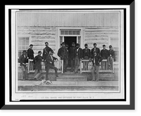 Lt. Col. Baker and officers of Fort Ellis, Montana (posed in front of building), Historic Reproduction