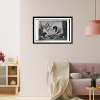 Cock-fight watched by naked young man and semi-nude girl, Antique Wall Art